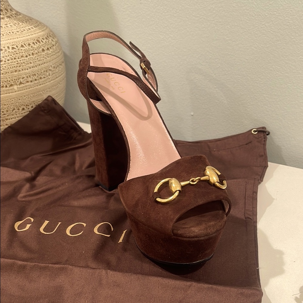 Beautiful brown Gucci platform heels